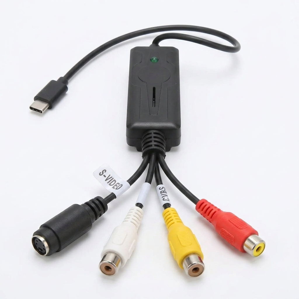 Delmark USB-C Video Grabber - AV naar USB-C Laptop of mobiel - RCA Video-opnamekaart