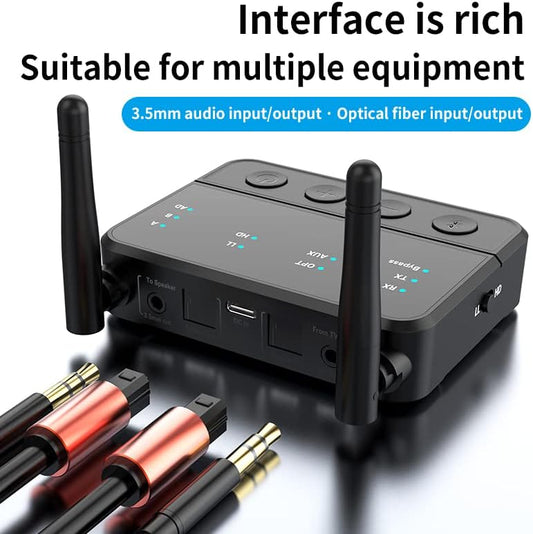 NÖRDIC BT18 Bluetooth 5.2 Ontvanger - DAC - Bluetooth Zender - Dual-link - Draadloos - 3,5 mm, AUX RCA - Qualcomm aptX HD - AptX-LL