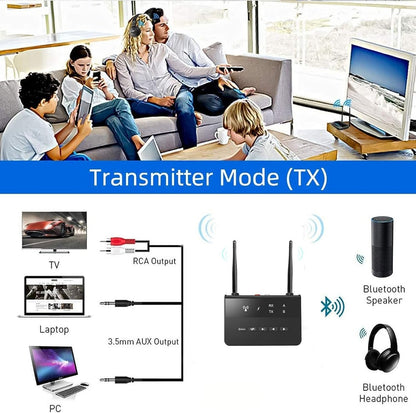 NÖRDIC BT19 Bluetooth 5.2 Ontvanger - DAC - Bluetooth Zender - Draadloos - 3,5 mm, AUX RCA - Qualcomm aptX HD