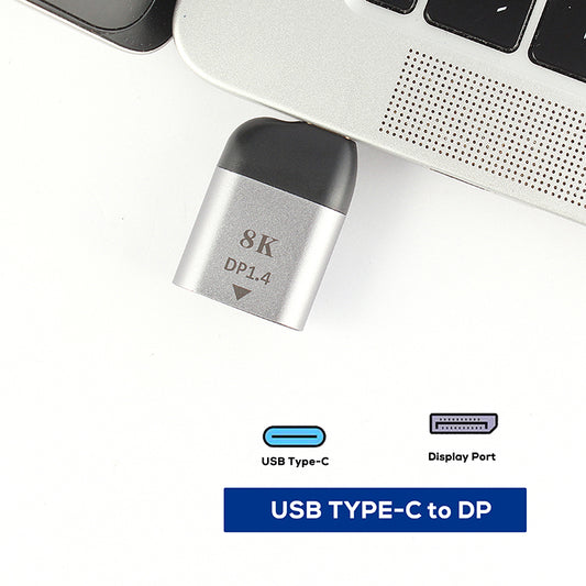 NÖRDIC C-DP USB-C naar Displayport adapter - 8K in 60Hz - 3D ondersteuning - Spacegrijs