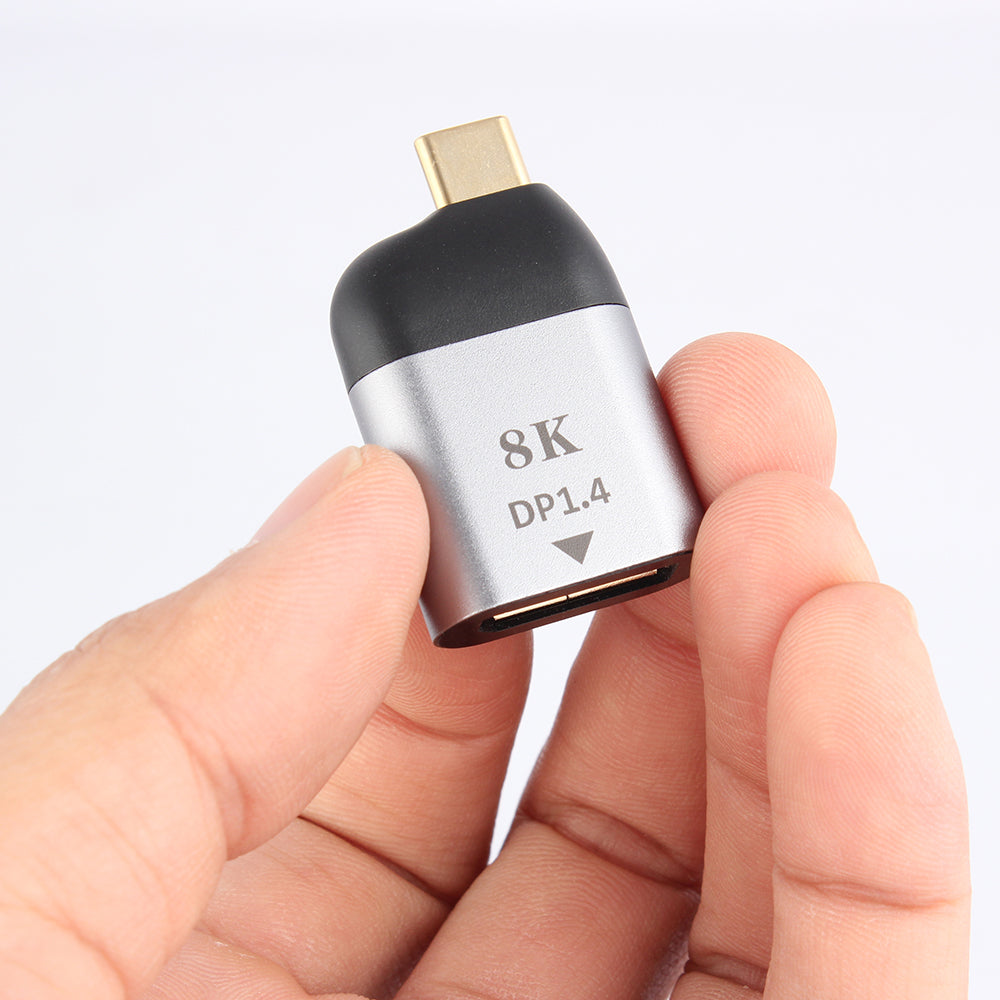 NÖRDIC C-DP USB-C naar Displayport adapter - 8K in 60Hz - 3D ondersteuning - Spacegrijs