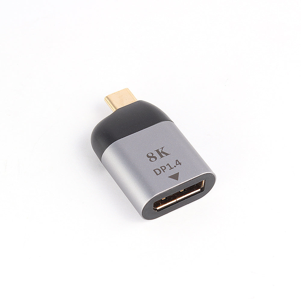 NÖRDIC C-DP USB-C naar Displayport adapter - 8K in 60Hz - 3D ondersteuning - Spacegrijs