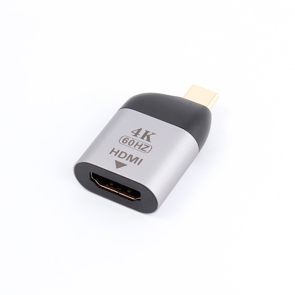 NÖRDIC C-HDMI USB-C naar HDMI2.0 adapter - 4K in 60Hz - Ondersteuning voor HDCP1.4 en 2.2 - Spacegrijs