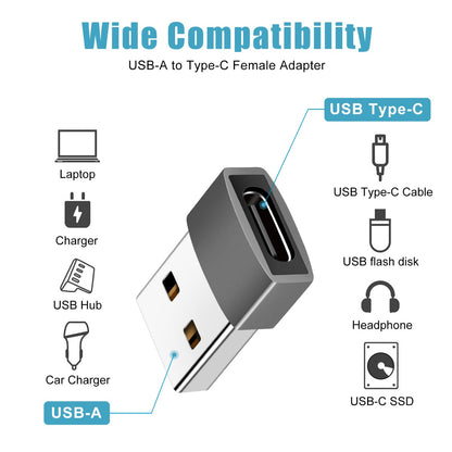 NÖRDIC C-OTG1 USB-C to OTG USB-A mini adapter - Gray