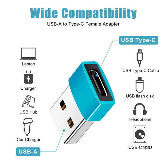 NÖRDIC C-OTG4 USB-C to OTG USB-A mini adapter - Blue