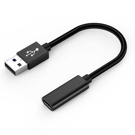 NÖRDIC C-OTG6 USB-C naar OTG USB-A mini adapter - 50 cm - Zwart
