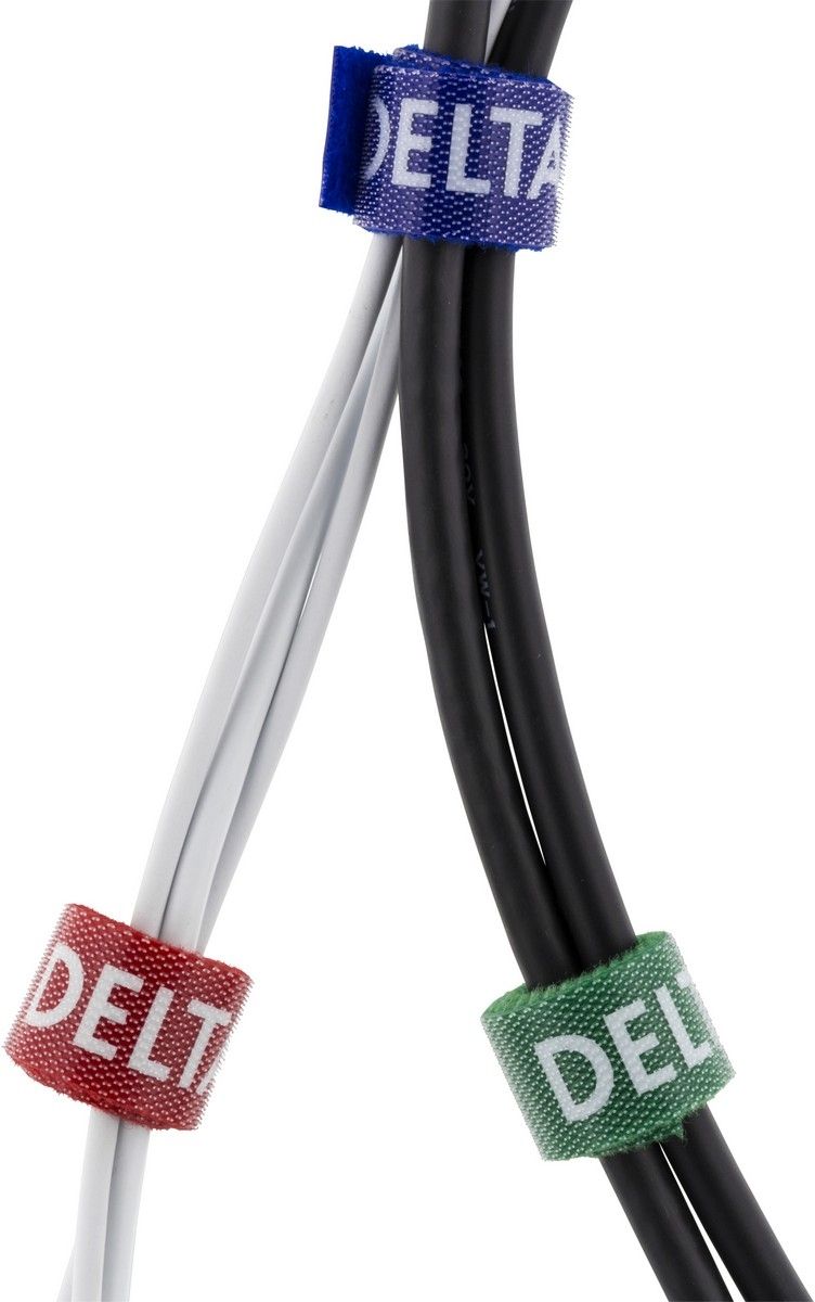 DELTACO CM01, Kabelbinder set, klittenband in verschillende kleuren 5-pak