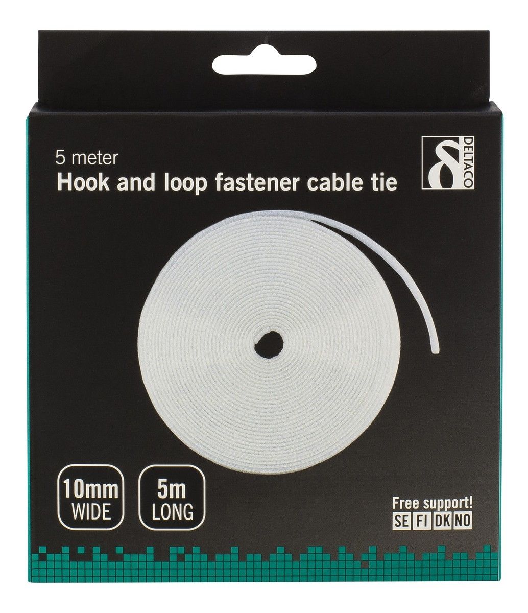 DELTACO CM05W Cable tie - 5 meters - White
