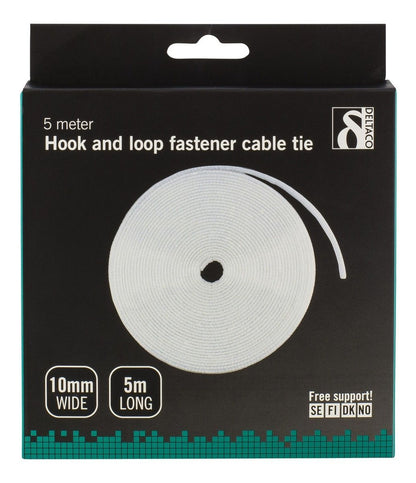 DELTACO CM05W Cable tie - 5 meters - White