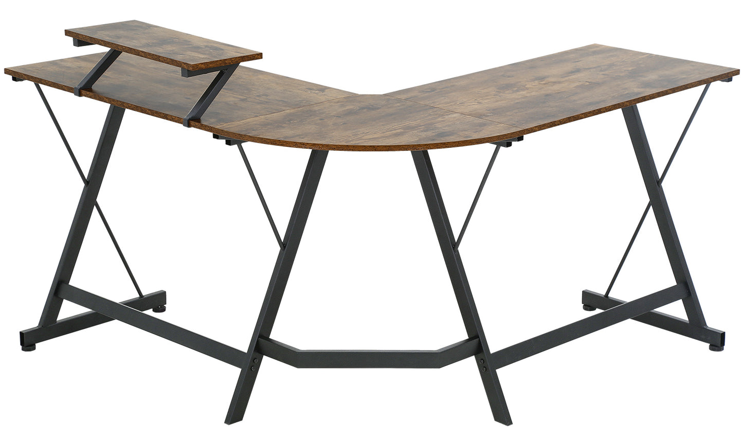 FDW CD-L1515-VINTAGE Vintage Design bureau - Moderne stijlvolle design - 78.74x124.46x76.2 cm - Bruin/Zwart