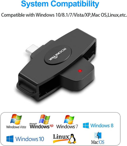 NÖRDIC CRD-021 USB-C Smartcard- en SIM-kaartlezer - ISO7816 - ID-kaart - EMV Creditcard