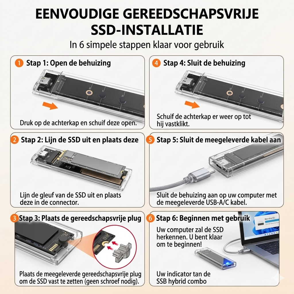 Delmark SSD Behuizing - M.2 NVMe PCIe - 10Gbps
