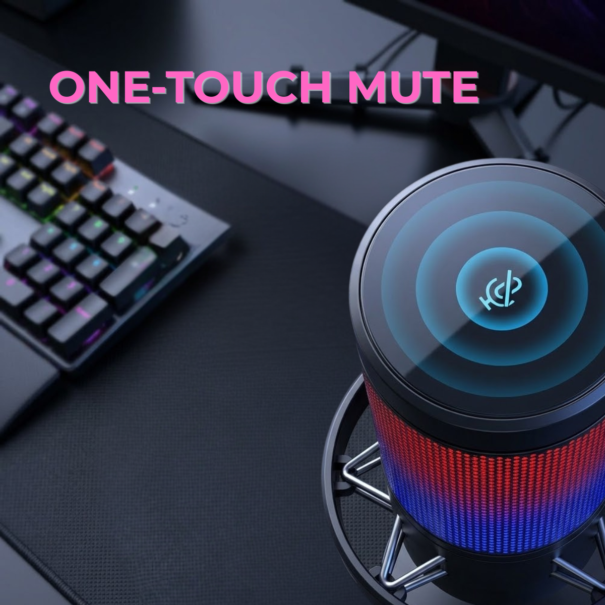 Delmark USB Gaming Microfoon met RGB verlichting - Condensator Microfoon - Geschikt voor PC, Streaming, Gaming & Opnames - Geschikt voor Windows