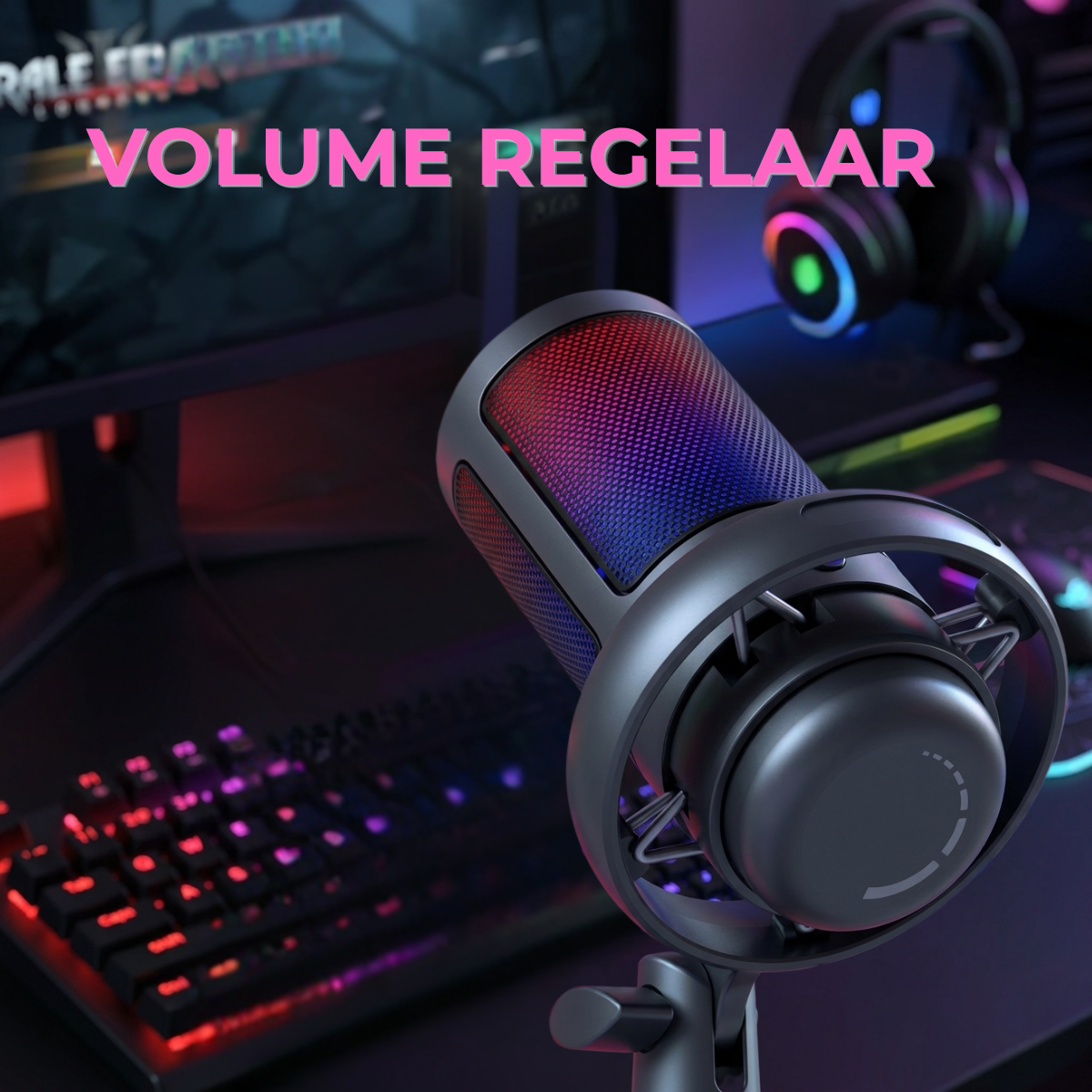 Delmark USB Gaming Microfoon met RGB verlichting - Condensator Microfoon - Geschikt voor PC, Streaming, Gaming & Opnames - Geschikt voor Windows