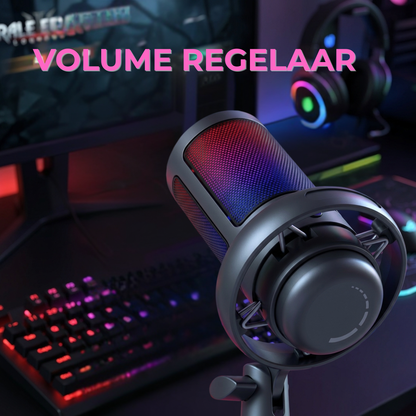 Delmark USB Gaming Microfoon met RGB verlichting - Condensator Microfoon - Geschikt voor PC, Streaming, Gaming & Opnames - Geschikt voor Windows