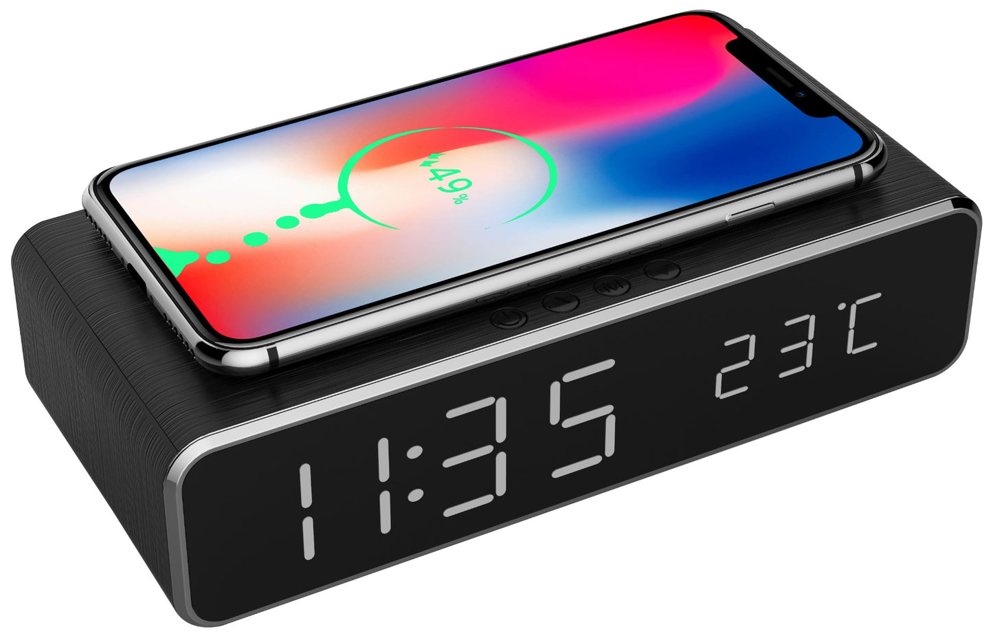 Gembird DAC-WPC-01 Wekker met Draadloze Qi laadfunctie - Digitaal - Voor Smartphone - Zwart