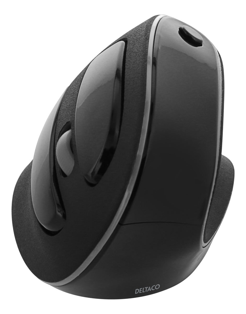 DELTACO OFFICE DELO-0320 Draadloze ergonomische muis - Rechtshandig - Zwart