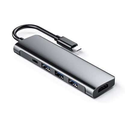 NÖRDIC DOCK-100 USB-C Dockingstation naar HDMI 4K 30Hz, USB-C 60W PD, 3x USB 3.1, Space Grey