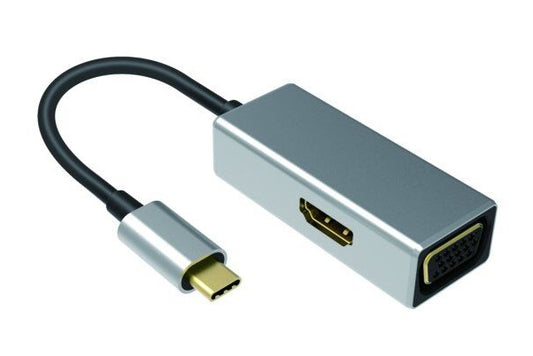 NÖRDIC DOCK-118 USB-C naar HDMI 4K 30Hz, VGA 1080P, Space Grey