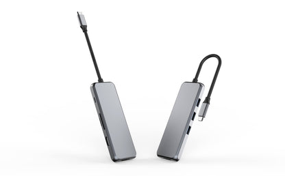 NÖRDIC DOCK-141 Docking station USB-C to HDMI 4K - 1x USB-C, 3x USB A, 1x SD MicroSD - Space Gray