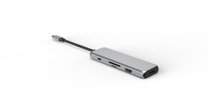 NÖRDIC DOCK-141 Docking station USB-C to HDMI 4K - 1x USB-C, 3x USB A, 1x SD MicroSD - Space Gray