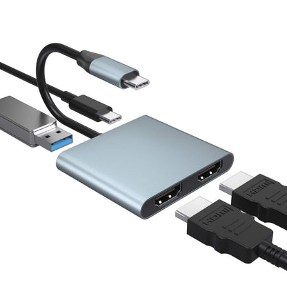 NÖRDIC DOCK-145 USB-C naar HDMI dockingstation - 4K30Hz - USB-C 60W PD - USB 3.1 - 5Gbps - Space Gray
