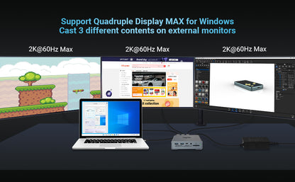 NÖRDIC DOCK-167 USB-C docking station - 2xHDMI, 1xDP 4K60Hz, 7xUSB, 1x USB-C, 1xRJ45, 1xSD/MicroSD - Thunderbolt 3/4
