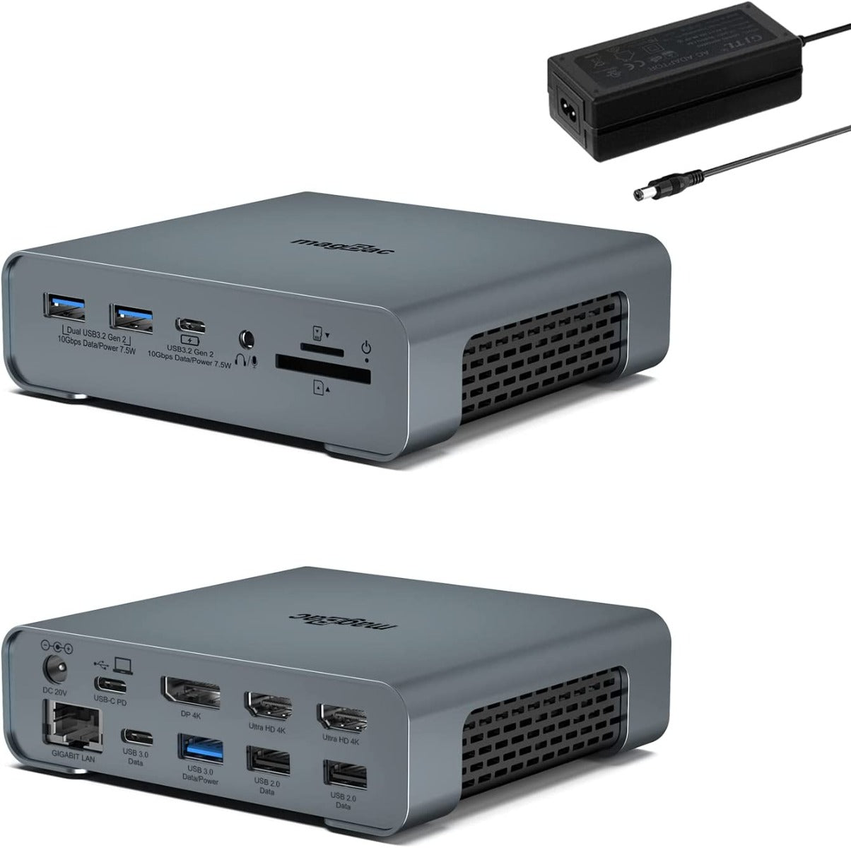 NÖRDIC DOCK-167 USB-C docking station - 2xHDMI, 1xDP 4K60Hz, 7xUSB, 1x USB-C, 1xRJ45, 1xSD/MicroSD - Thunderbolt 3/4