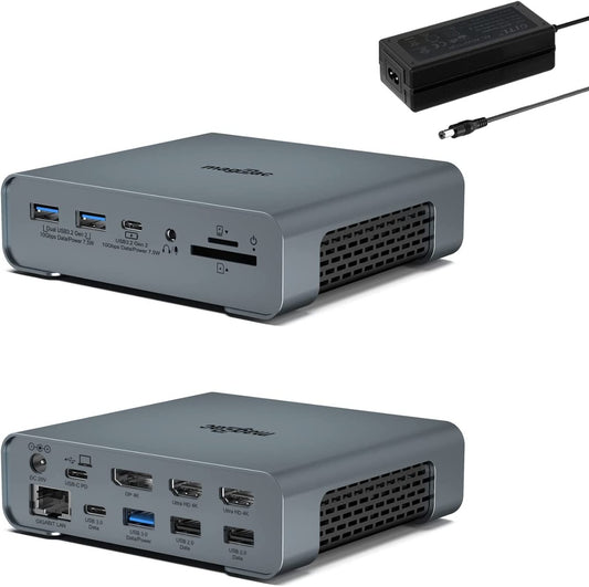 NÖRDIC DOCK-167 USB-C dockingstation - 2xHDMI, 1xDP 4K60Hz, 7xUSB, 1x USB-C, 1xRJ45, 1xSD/MicroSD - Thunderbolt 3/4