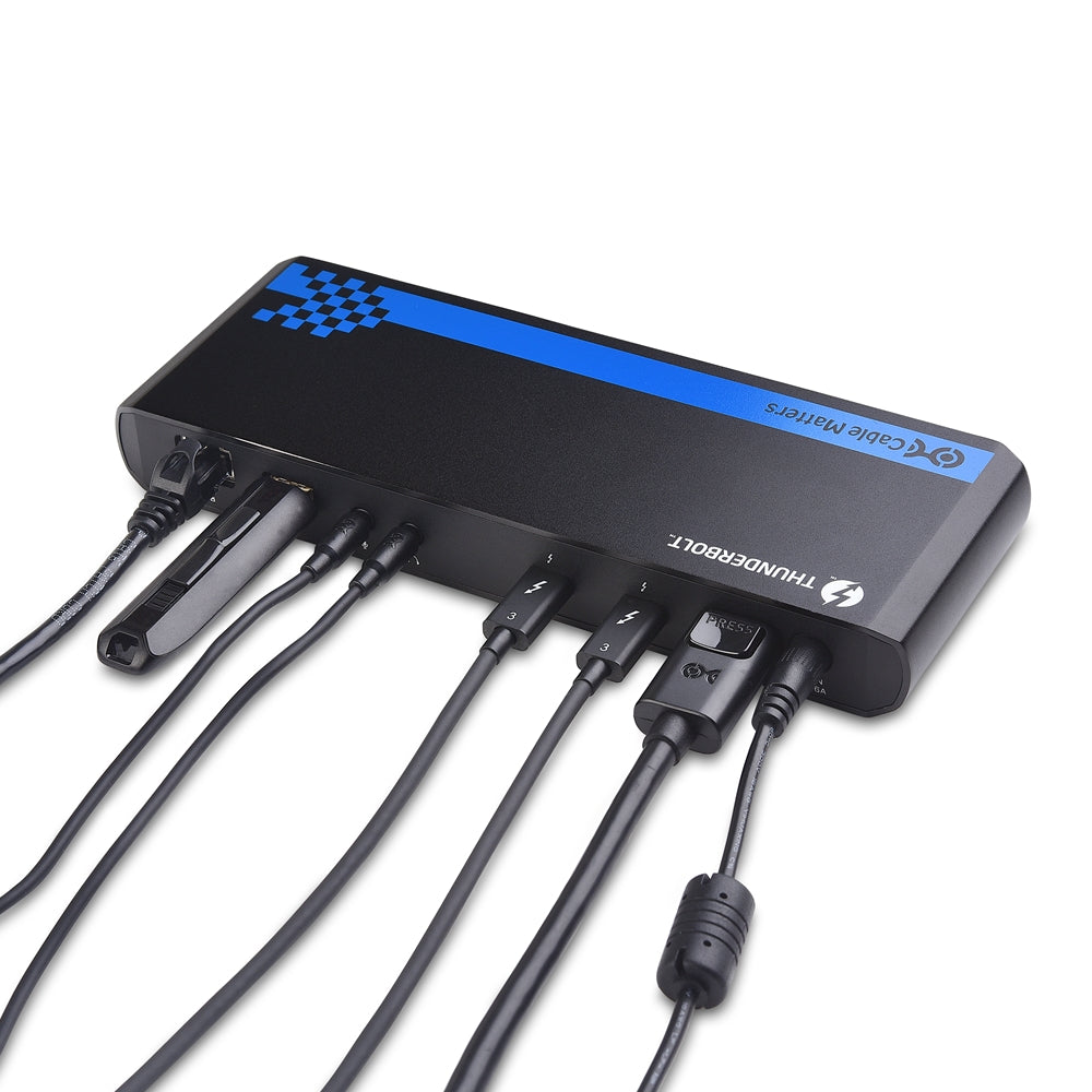 Cable Matters DOCK-179 Docking Station - 1x DisplayPort, 2x Thunderbolt 3, 1xUSB-C 3.1, 1x RJ45, 2x 3.5mm AUX