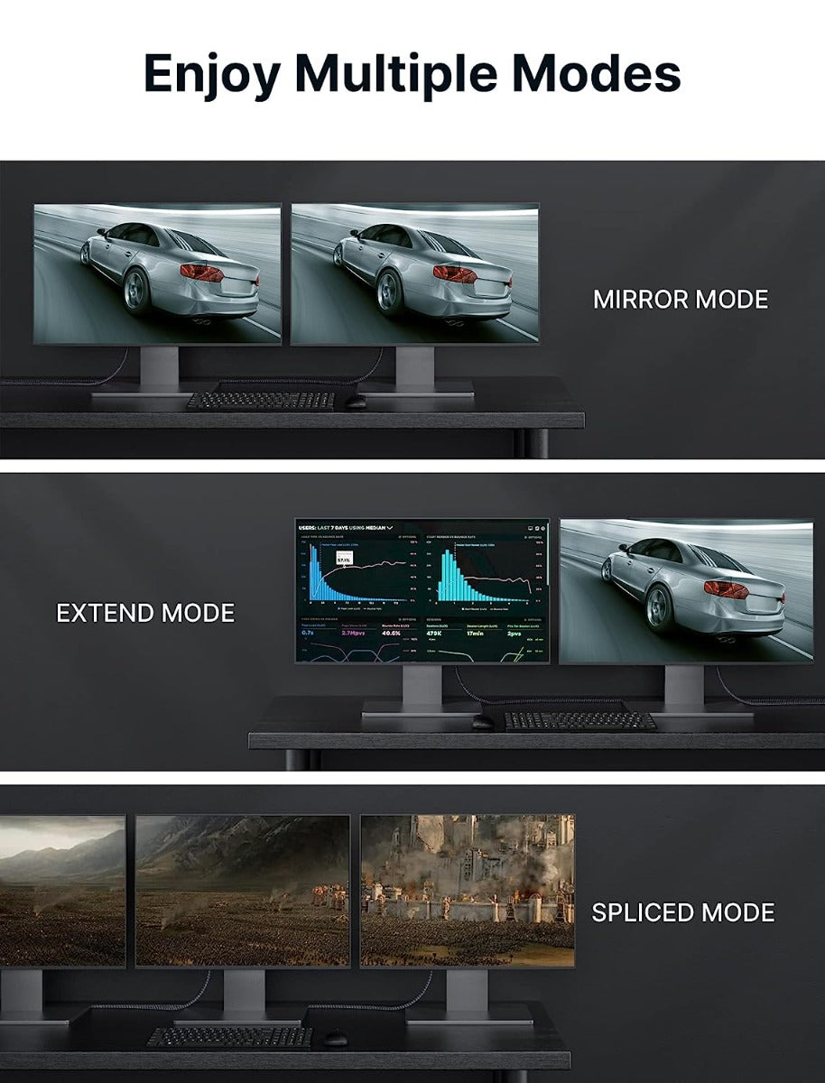 NÖRDIC DP-211 Certified Displayport cable - 1.4 - 8K60Hz - 32.4Gbps - 1m - Red/Black