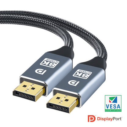 NÖRDIC DP-230 Certified Displayport cable - 1.4 - 8K60Hz - 32.4Gbps - 3m - Gray/Black