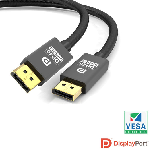NÖRDIC DP-515 Certified Displayport 2.1 cable - VESA certified - 40Gbps - 8K60H - DP40 UHBR10 - 1.5m - Black