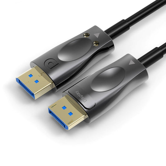 NÖRDIC DP-F010 Glasvezel DisplayPort Kabel 1.4 - 8K 60Hz - 32,4Gbps - 4K 120Hz - HDR - 10m - Zwart