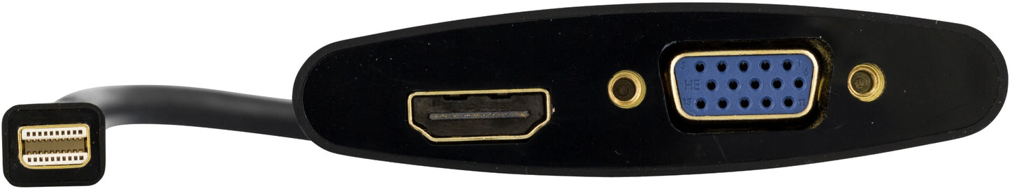 DELTACO DP-HDMIVGA-K, mini DisplayPort to HDMI and VGA adapter, 1920x1080 @ 60 Hz, Black