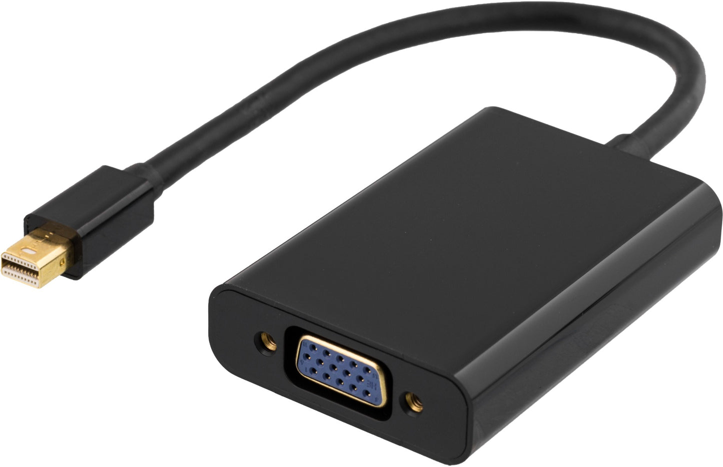 DELTACO DP-VGA13-K Mini DisplayPort-naar-VGA-adapter, Full HD in 60Hz, Zwart