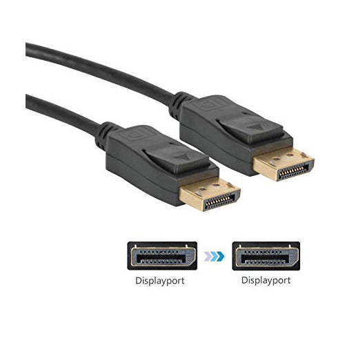 NÖRDIC DPDP-N2005 - Gevlochten DisplayPort kabel 1.4 - 8K 60Hz - 50cm - Zwart