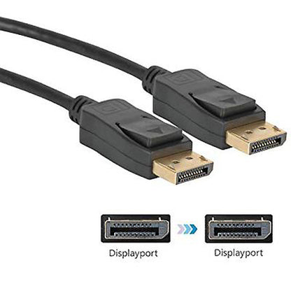 NÖRDIC DPDP-N2020 - Gevlochten DisplayPort kabel, DP 1.4, 8K UHD (60Hz), 7680x4320, 2 meter, zwart