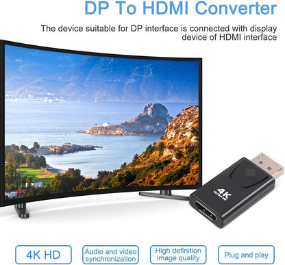 NÖRDIC DPHM-105 Displayport to HDMI active adapter - DP1.2 - HDMI1.4b - 4K-60Hz - Eyefinity - Black