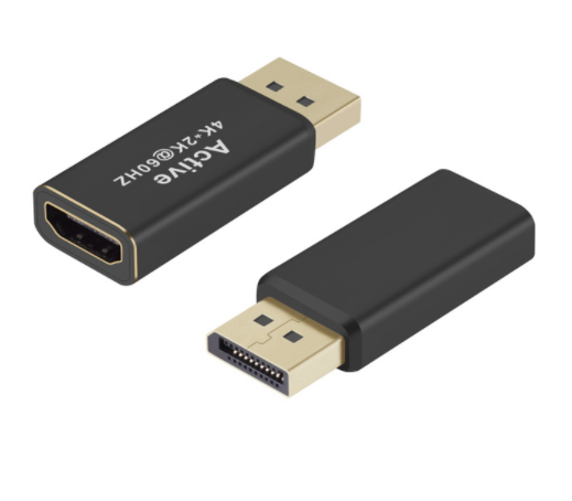 NÖRDIC DPHM-105 Displayport naar HDMI actieve adapter - DP1.2 - HDMI1.4b - 4K-60Hz - Eyefinity - Zwart