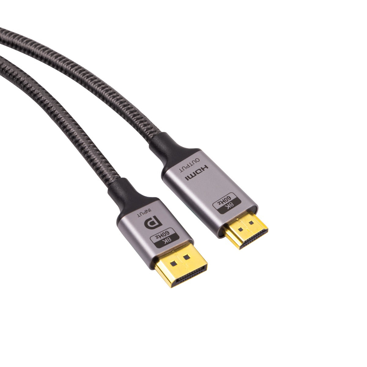 NÖRDIC DPHM-206 Displayport 1.4 to HDMI 2.1 - 8K60Hz - 4K120/144Hz - 32.4Gbps - 50cm - Gray