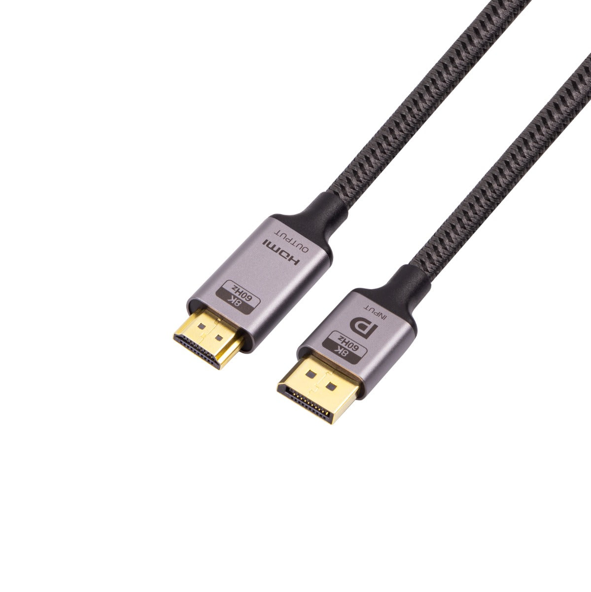 NÖRDIC DPHM-206 Displayport 1.4 to HDMI 2.1 - 8K60Hz - 4K120/144Hz - 32.4Gbps - 50cm - Gray
