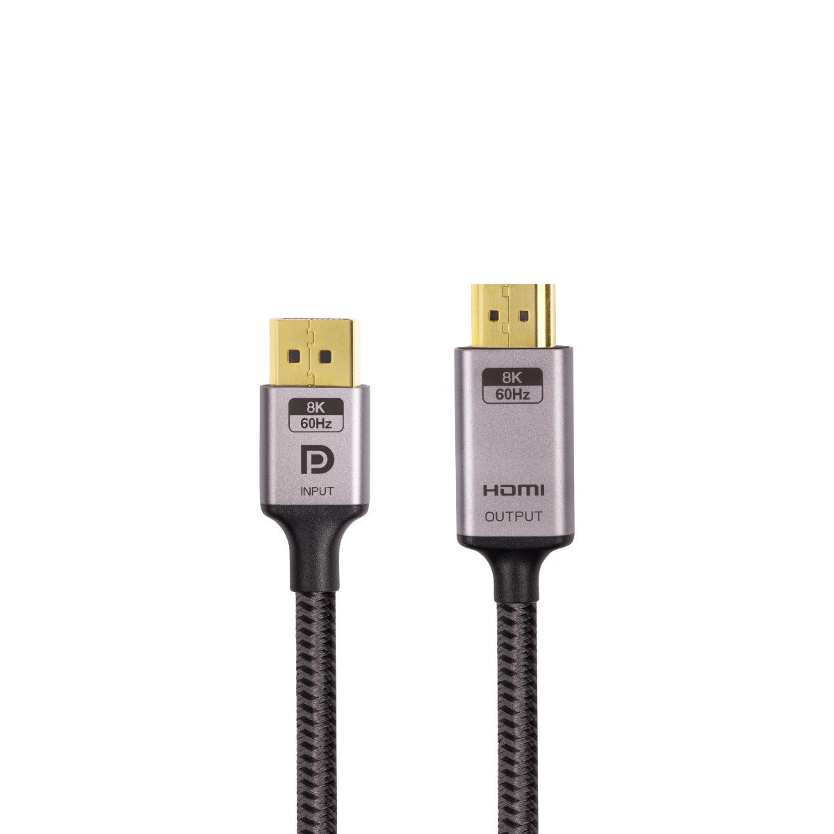 NÖRDIC DPHM-206 Displayport 1.4 to HDMI 2.1 - 8K60Hz - 4K120/144Hz - 32.4Gbps - 50cm - Gray