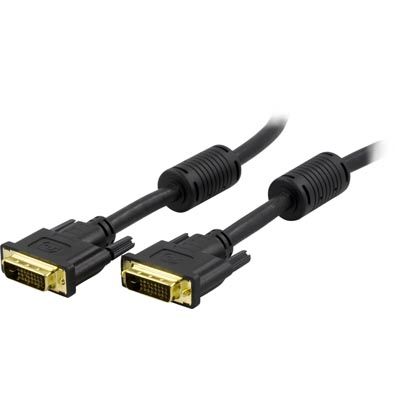 DELTACO DVI-600B, DVI-D Dual Link kabel, verguld, 3m