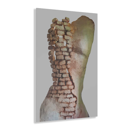 Canvas painting EC-SC01B - Acrylic print - Sculpture on Canvas - Woman body - Wall decoration - Orange