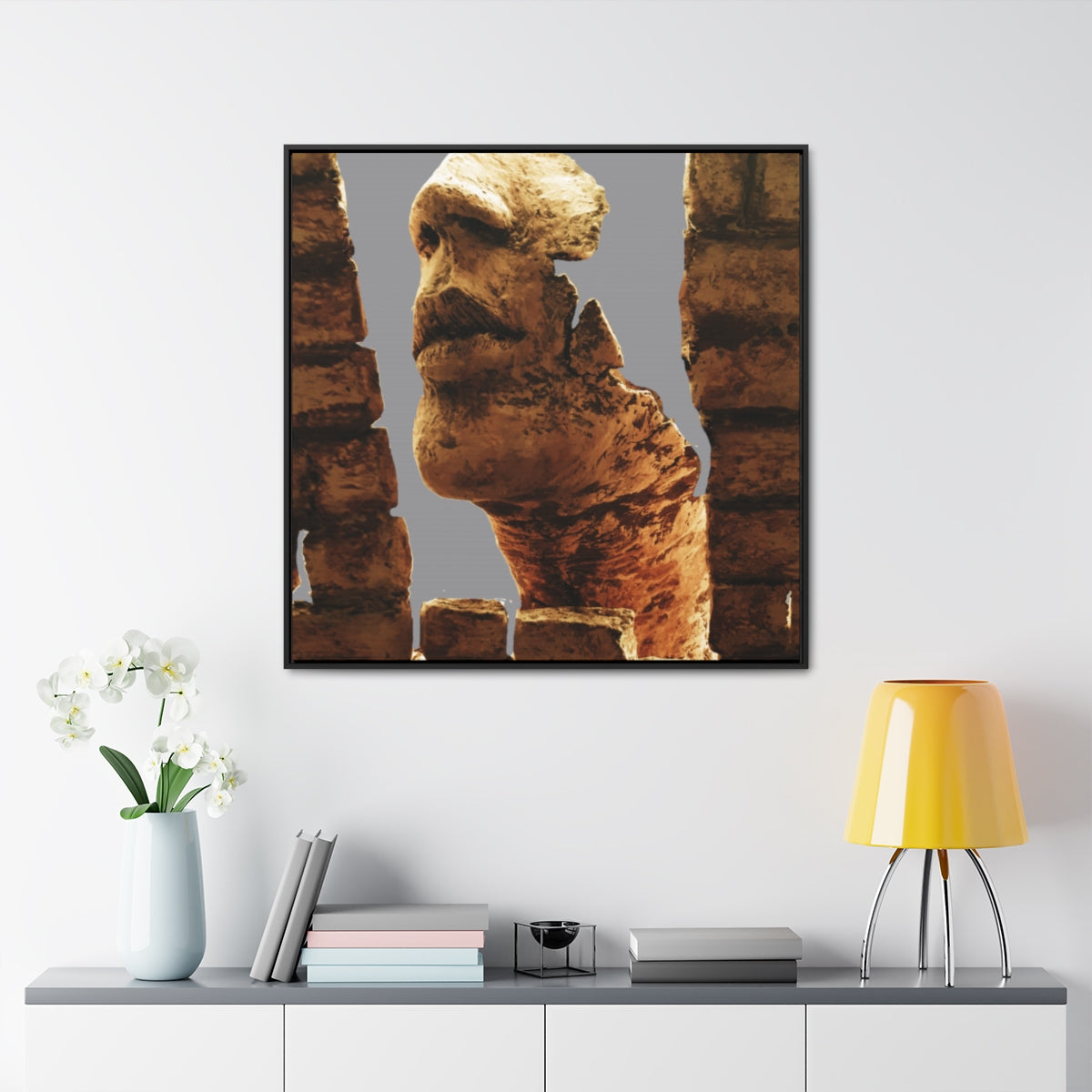 Canvas painting - Acrylic print - Sculpture on Canvas - Face - Wall decoration
