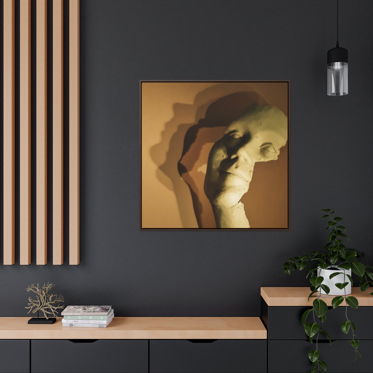 Canvas painting - Acrylic print - Sculpture on Canvas - Smiling Face of Woman - Wall decoration