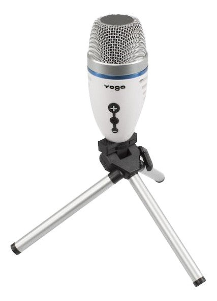Yoga EM-310U USB statief Microfoon, 50Hz - 18 kHz, 5/8 "statiefbevestiging, 3,5 mm-uitgangsconnector, wit