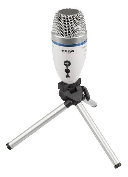 Yoga EM-310U USB statief Microfoon, 50Hz - 18 kHz, 5/8 "statiefbevestiging, 3,5 mm-uitgangsconnector, wit
