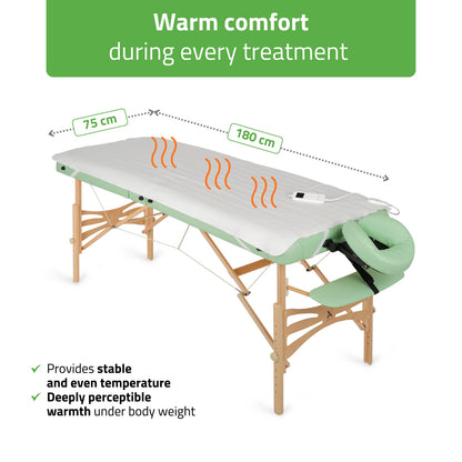 Elektrische Verwarmingsmat voor Massagetafels - 75 x 180 cm - 4 Warmtestanden & Timer - Professionele Kwaliteit